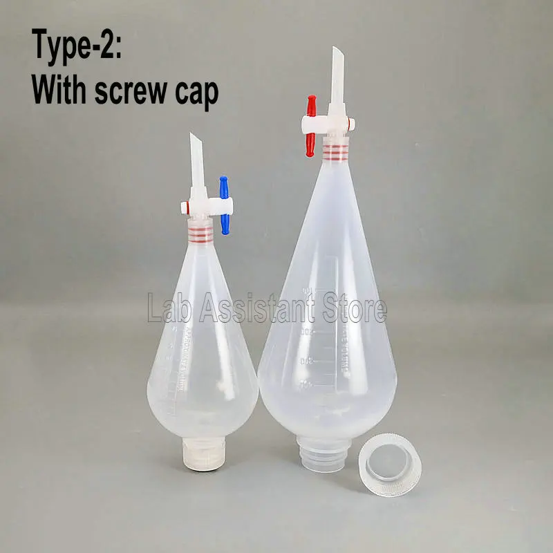1pcs Lab 125ml 250ml 500ml 1000ml PP Dropping Funnel Plastic Separatory Funnel High Temperature Resistance Laboratory Supplies lab separatory funnel lab plastic funnel