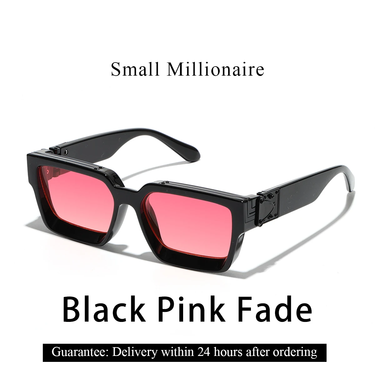 Ruiao Retro Black Luxury Square Sunglasses