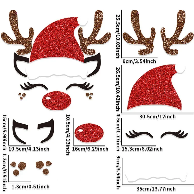 Christmas Door Stickers Christmas Tree Santa Claus Elk Decoration Scene Sticker For Window Wall Door Xmas Home Decor