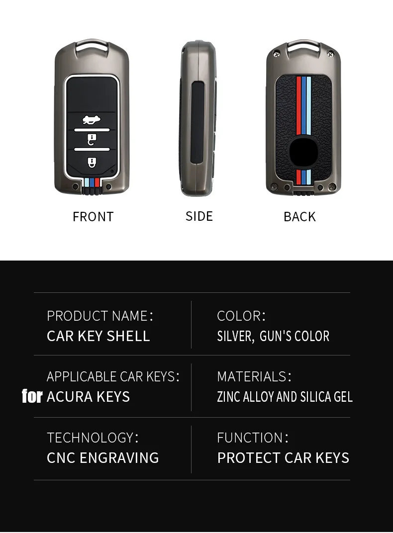 Zinc Alloy Car Key Case Cover for Acura ILX RDX ZDX TL Key Car-styling Keyless Remote Fob Shell Key Protection Car Accessories 18 Zinc Alloy Car Key Case Cover for Acura ILX RDX ZDX TL Key Car-styling Keyless Remote Fob Shell Key Protection Car Accessories - See0a0bea8f604cff947af236b9608632g