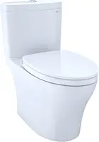 Aquia IV 2-Piece 0.9/1.28 GPF Dual Flush Elongated ADA Comfort Height Toilet in Cotton White SoftClose Seat Included 1
