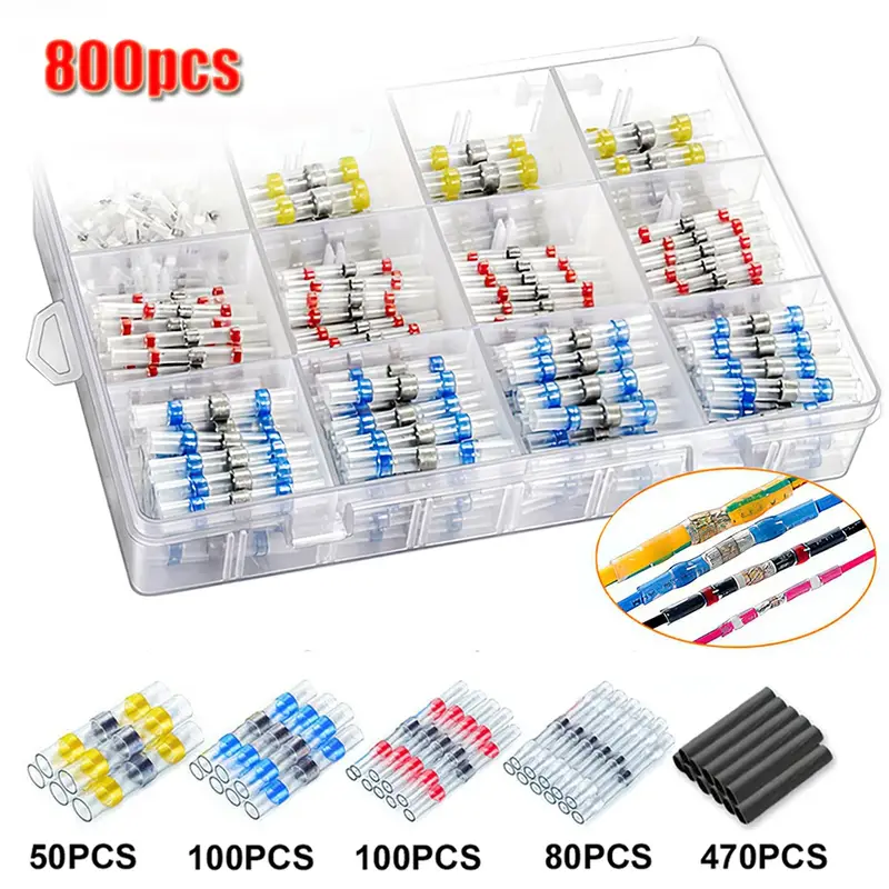 50-1000Pcs Solder Seal Wire Connectors Heat Shrink Solder Butt Insulated Connectors Solder Connector Kit Automotive Marine - Image 9