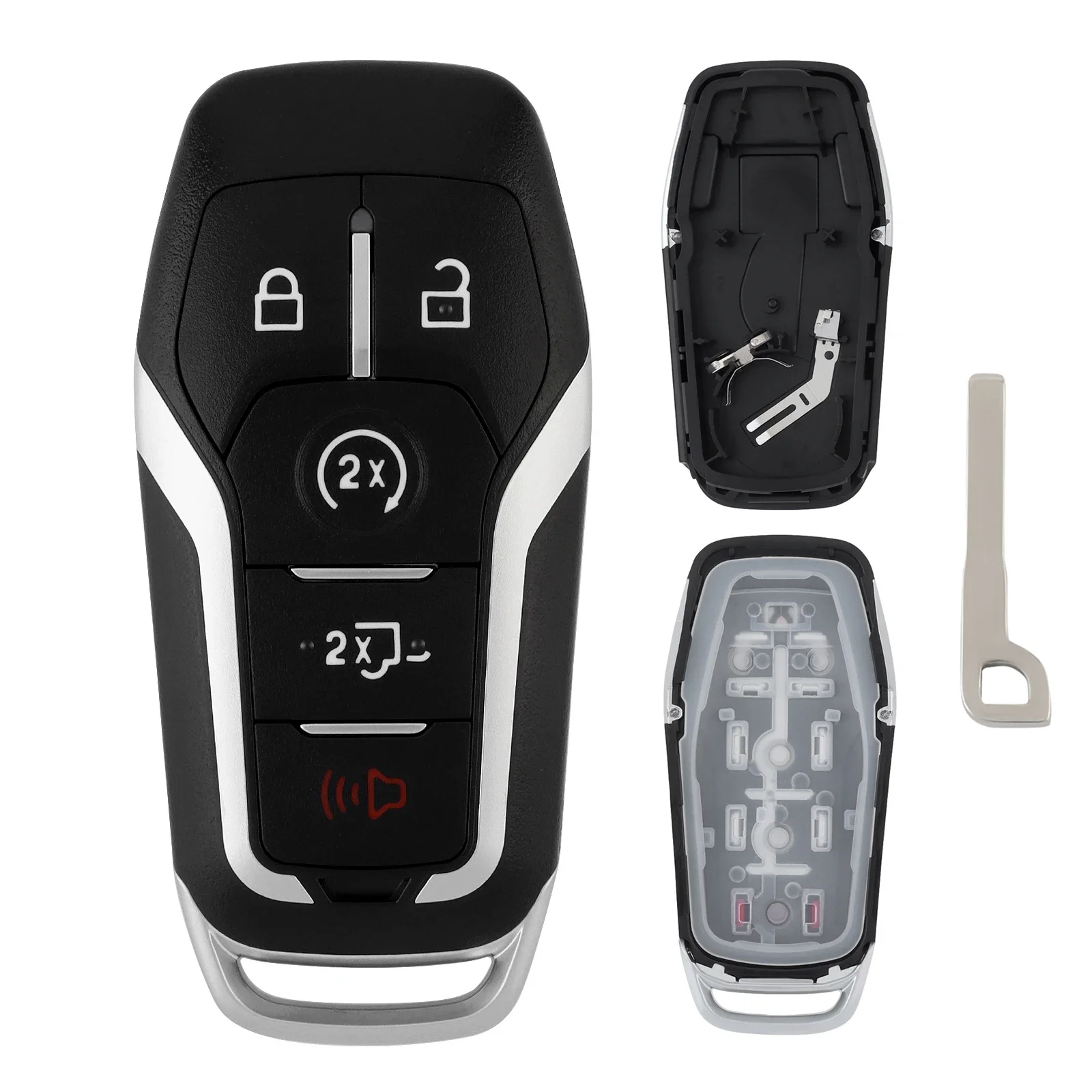 5 Buttons Car Remote Key Fob Shell Fit for Ford F150 F250 Keyless Entry Remote Key Fob Shell Cover Case Replacement