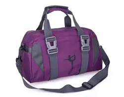 Waterproof Nylon Yoga Fitness Duffel Bag for Women - Stylish Travel and Gym Shoulder Bag (Plum)