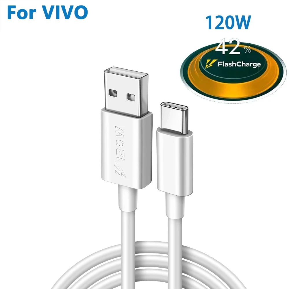 Cable téléphone USB type C (2m), Câble USB C comptatible avec Vivo Y52