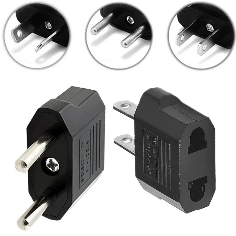 

100/200pcs Portable Travel US AU to EU AC Plug Adapter Converter Universal USA to Euro European Wall Power Charge Outlet Sockets