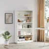 White Bookshelf for Bedroom 5 Shelf Office Bookcase 60 Inches Tall Modern Wood Bookshelf 2