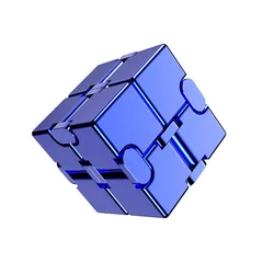Metal Infinity Cube Anti Stress Aluminum Alloy Easy Play Office Flip Cubic Fidget Toy genshin Adults Anxiety Relief qiyi custom