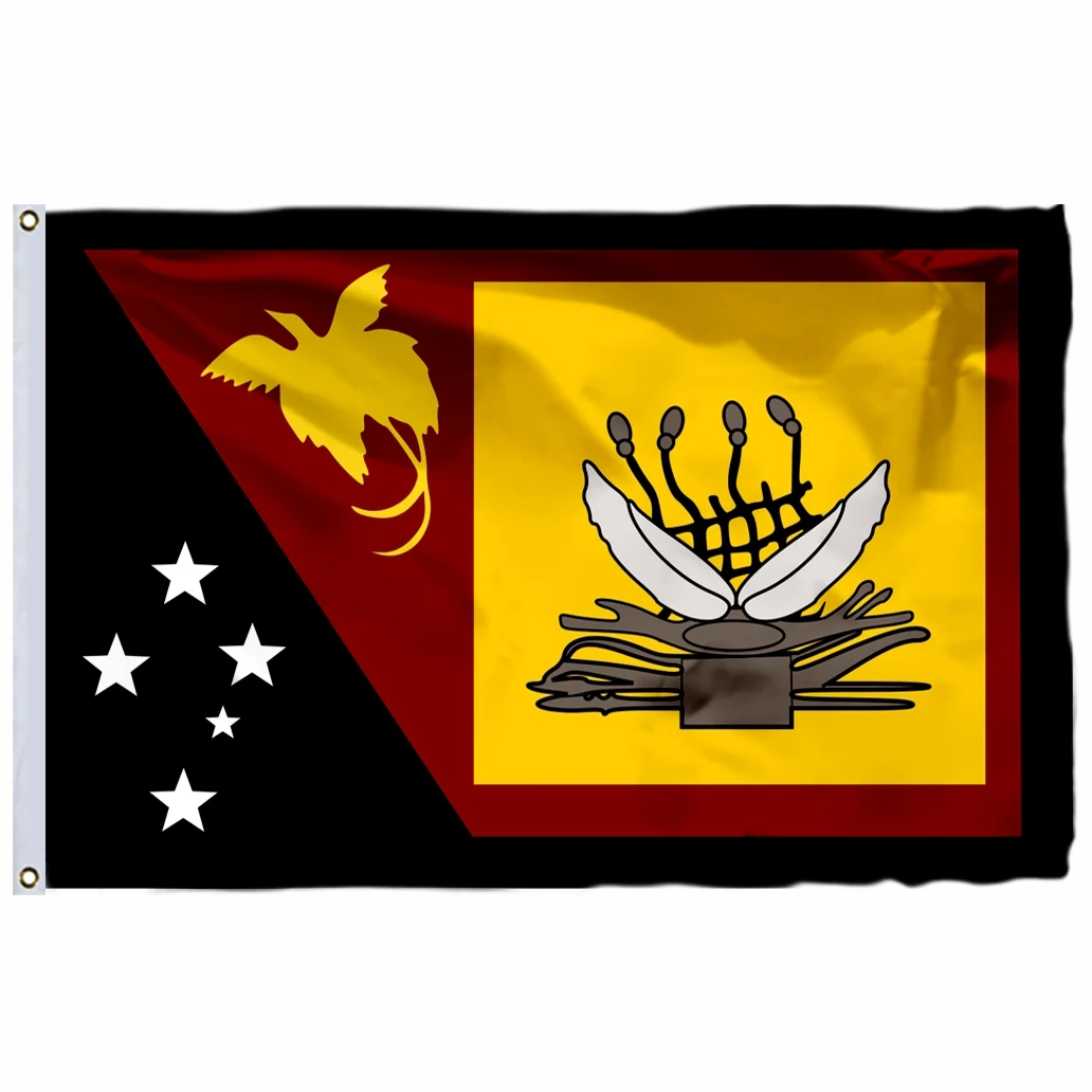AZ FLAG Tischflagge Papua-Neuguinea 15 X 10 Cm – Goldene Spitze, Schwarzer Sockel, Aus Polyester, Für Innenräume