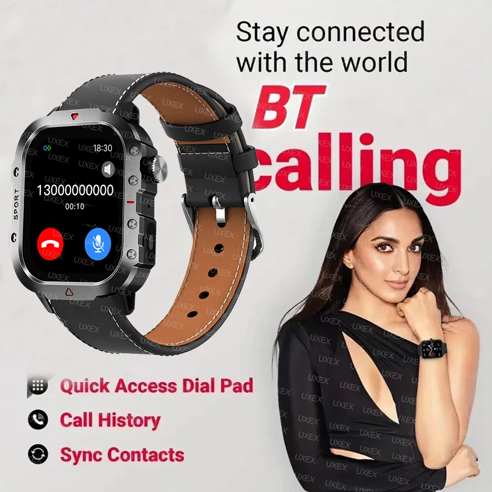 2026 Military Smartwatch Flashlight Waterproof Outdoor Sports Tracker HD Bluetooth Calls Smart Watch New 22MM Strap Android IOS 6