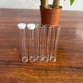 500pcs Storage Bottles Packaging Tube High transparent Cylindrical Plastic Tube PC PVC PP 12mm*75mm