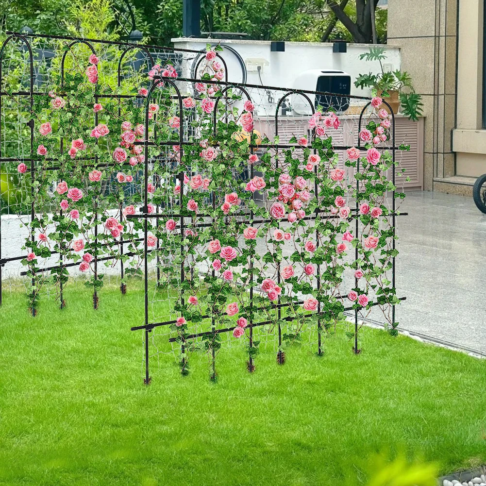 Garden Cucumber Trellis Climbing Arch Plants Support Detachable Outdoor U-Frame Trellis Vine Stand for Vegetable Fruit Flower