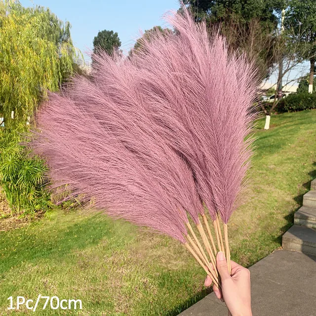 1Pcs Artificial Pampas Grass Home Room Decor Simulation Reed Flower Bouquet DIY Wedding Decoration Birthday Party Supplies 70cm-G