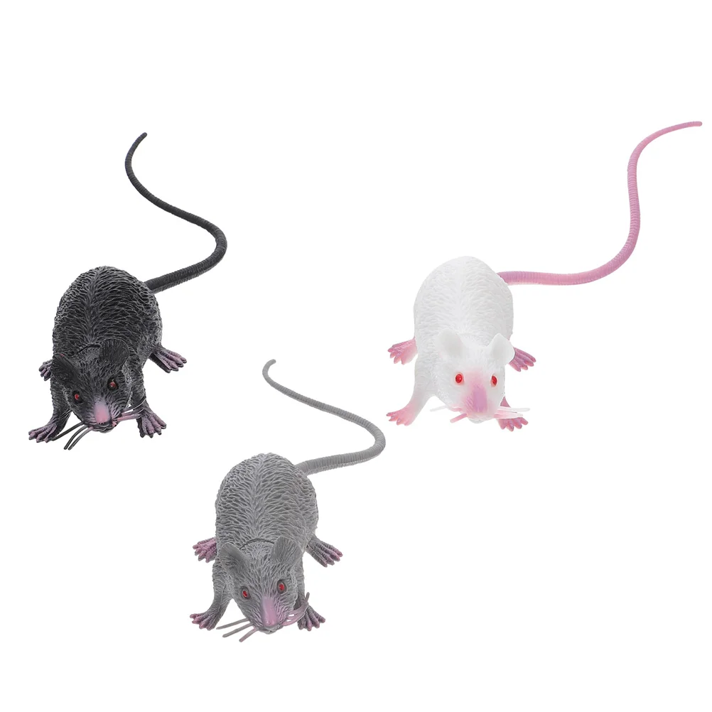 

3pcs Fake Mice Lifelike Mice Realistic Rat Pranks Vivid Mouse Ornaments