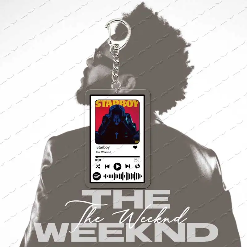 The Weeknd Music Playlist Acrylic Keychain - Starboy & Blinding Lights Fan Accessory Gift
