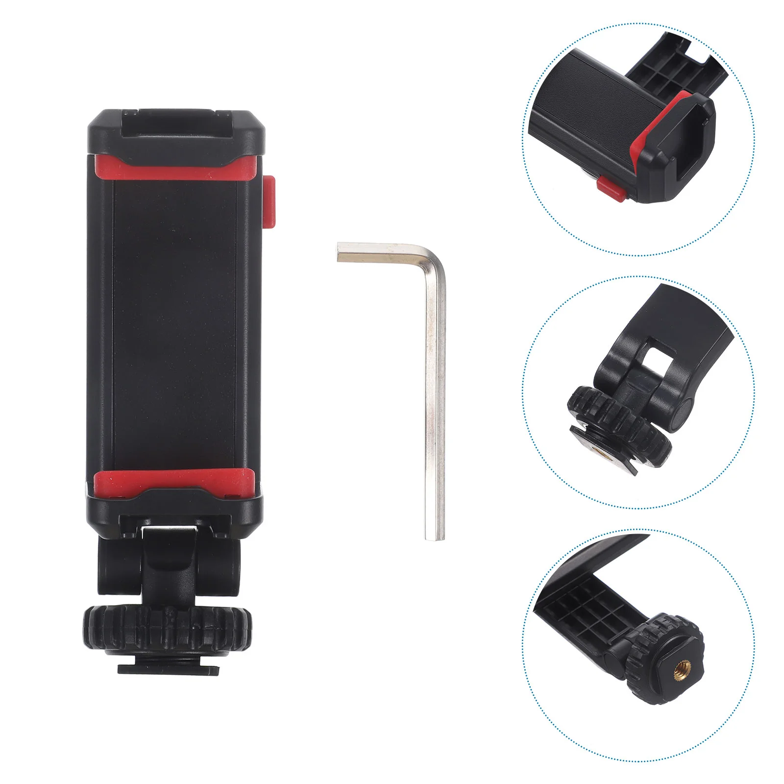 

Tripod Mount Camera Holder 360 Rotation Clamp Mount Adapter Holder with Hot Shoe for Video Live Streaming Random Color