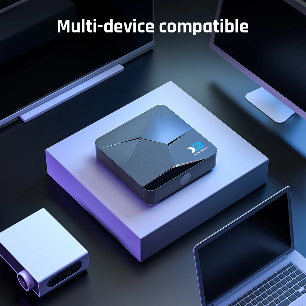 KINHANK Super Console X2 Retro Game Console 60000 Video Games 60 Emulators Compatible PSP/PS1/DC/SS Android TV Box Kid Gift