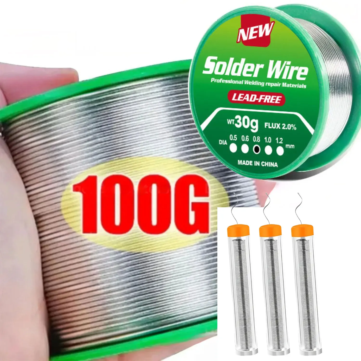 Fil de soudure à l'étain 20g/8g/50g - 0.8mm/1.0mm pour modelisme