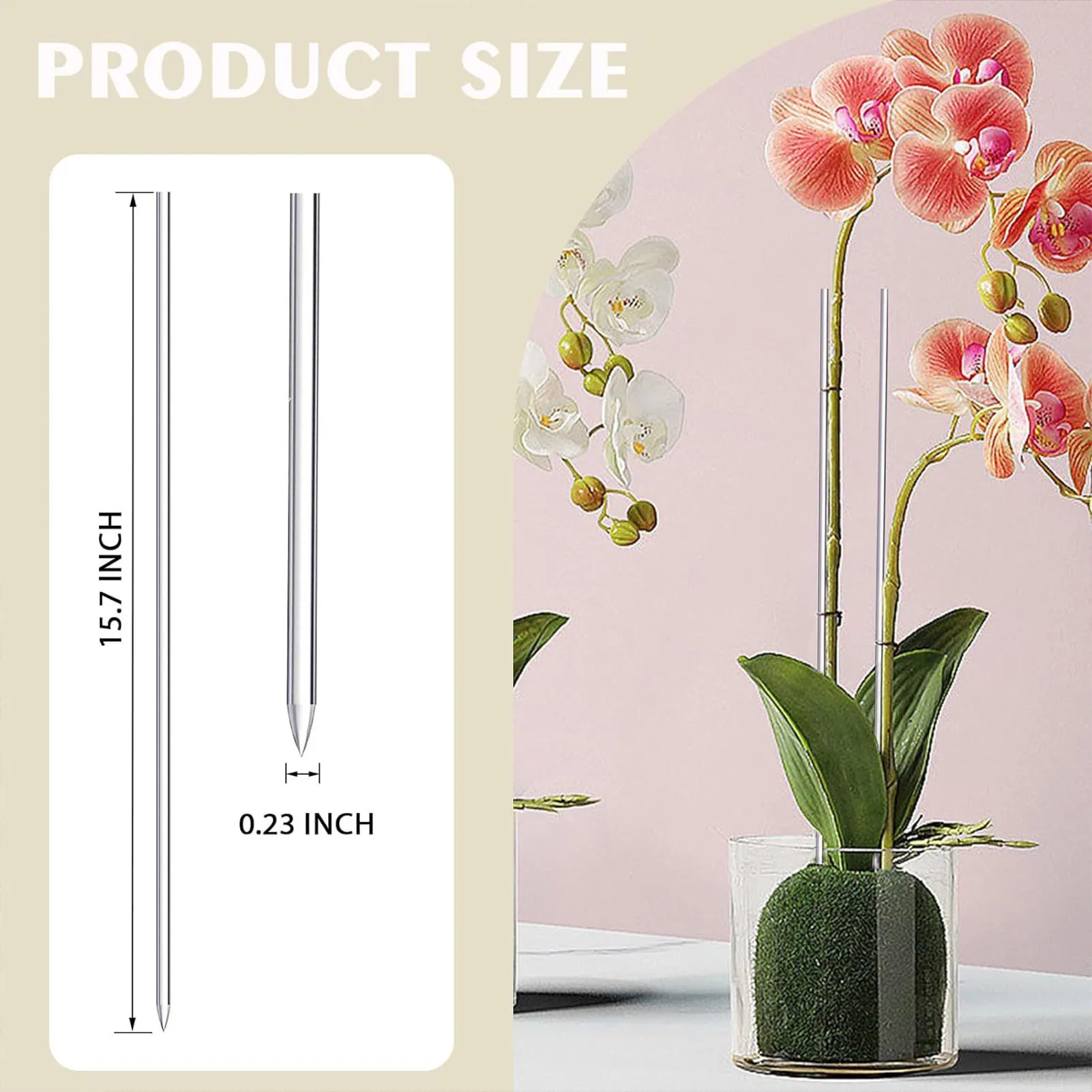 CYEAH Lot De 20 Piquets De 40,6 Cm à Tige Unique Pour Plantes D'extérieur, Piquets De Jardin Pour Orchidées, Lys Et Tomates, Pivoines