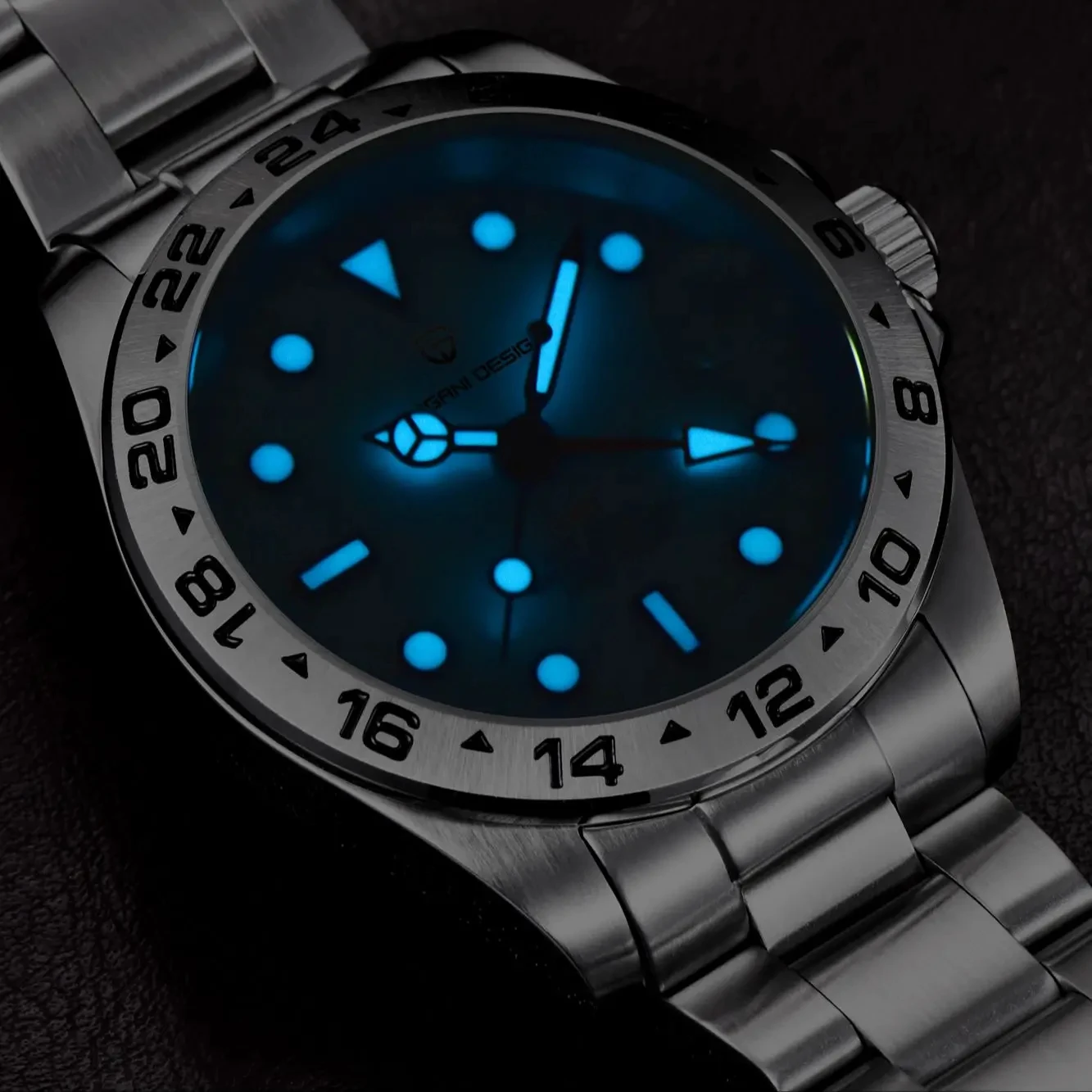 2023 New NH34 PAGANI DESIGN GMT 40MM Men Automatic Mechanical Watches Sapphire Stainless Steel Waterproof AR Clock Reloj Hombre