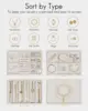 4 Layer Jewelry Box for Women, Glass Lid Jewelry Organizer with 4 Drawers for Necklaces Rings Earrings Bracelets - Cloud White 4
