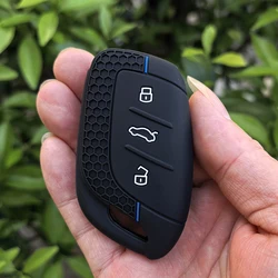 Premium Silicone Car Remote Key Cover Case (Blue)