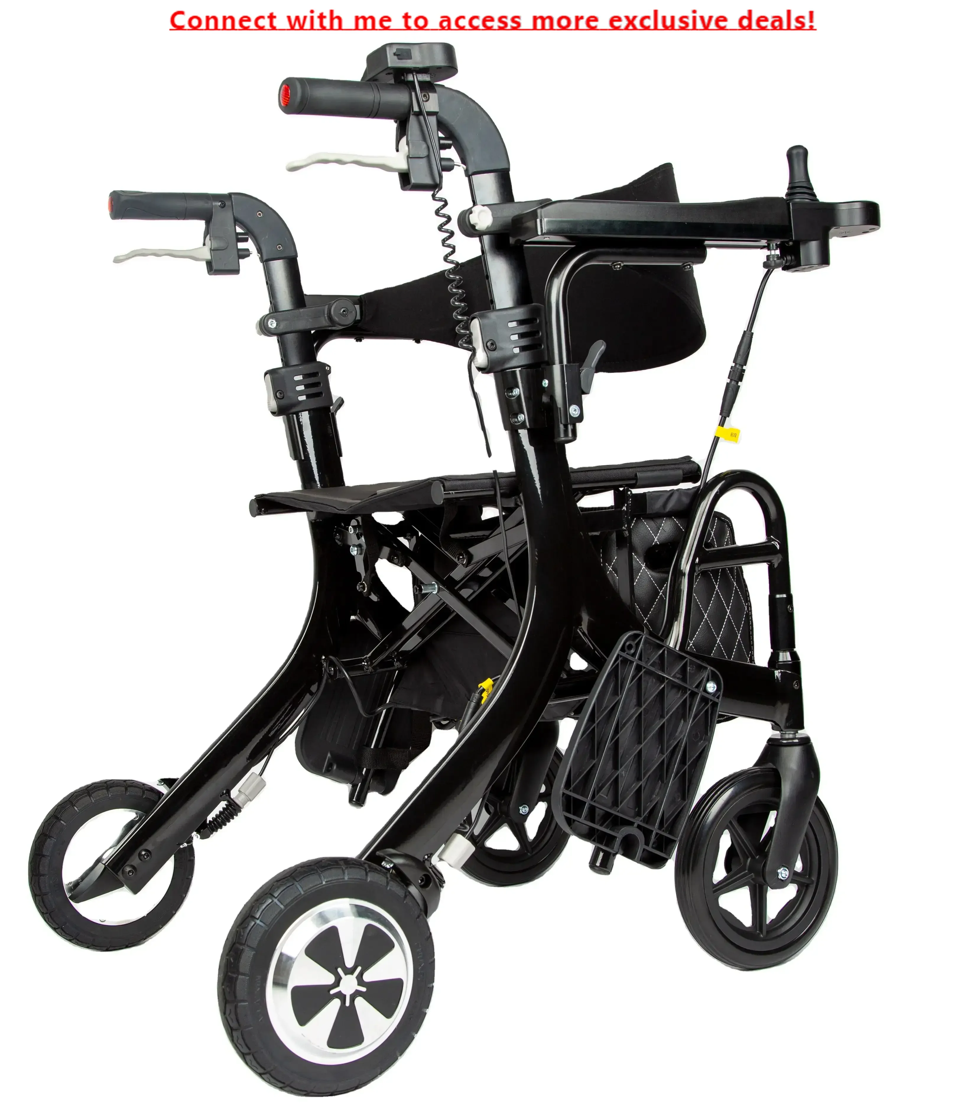 Lightweight Foldable All-Terrain Walker & Rollator Elderly Mobility Wheelchair Carrier Shopping Cart Hand Bike Assistive Device