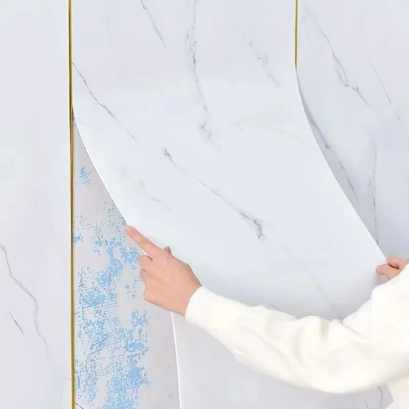 

Extra Thick Self Adhesive Wallpapers Rolls with Marble Patterns Water-proof Wall Stickers for Living Room TV Background Decor