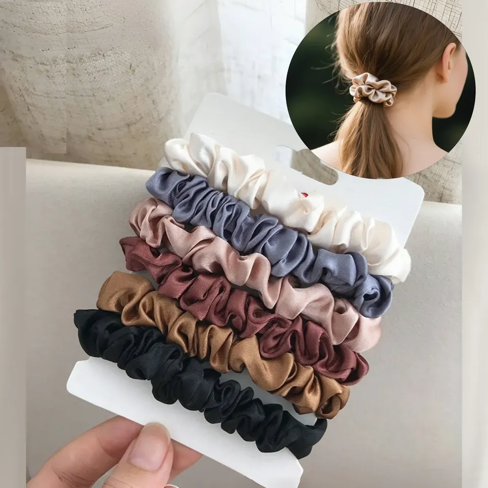 6/12 PCS Elegant women's headband, rubber band, elastic band, softer than silk hair | Satin headband |