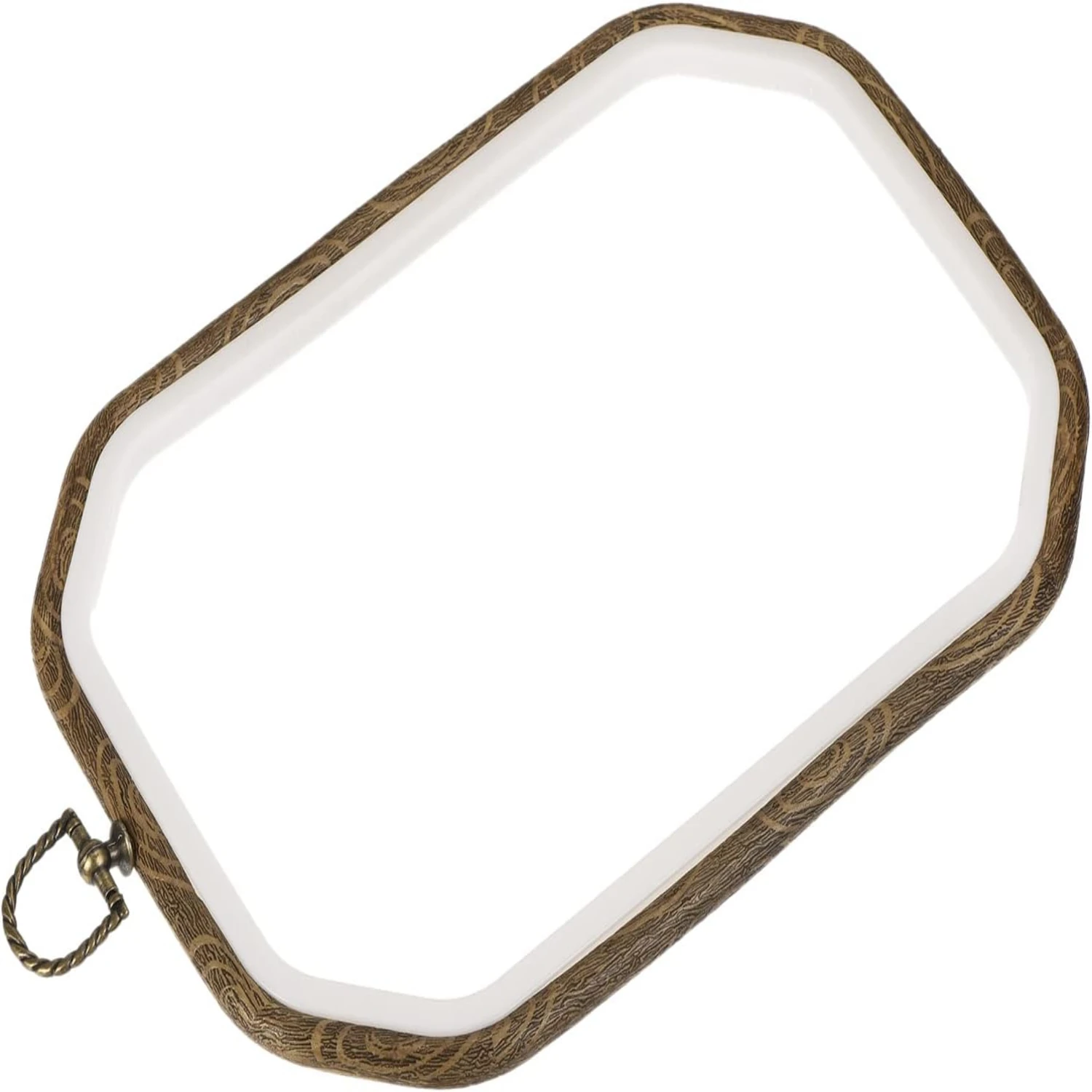 Embroidery Hoop Frame 9x6.5 Inch Octagon Imitated Wood Cross-Stitch Ring for Art Sewing Ornament