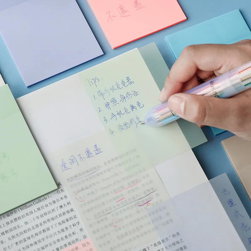 Transparent Sticky Notes Memo Pad for School Office