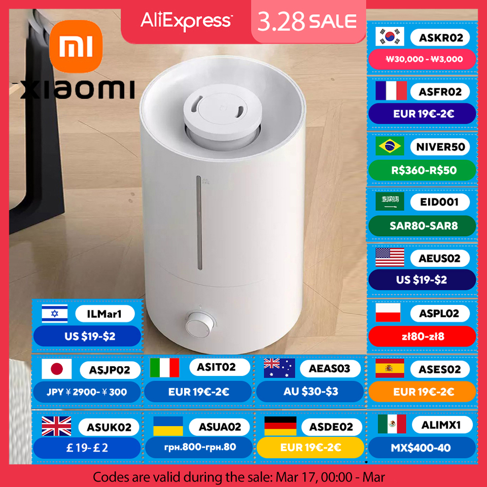 XIAOMI MIJIA  Humidifier 2,Top Fill 4L Supersized Cool Mist Humidifier,30H Runtime,Silver ion antibacterial,For Home, Large Room
