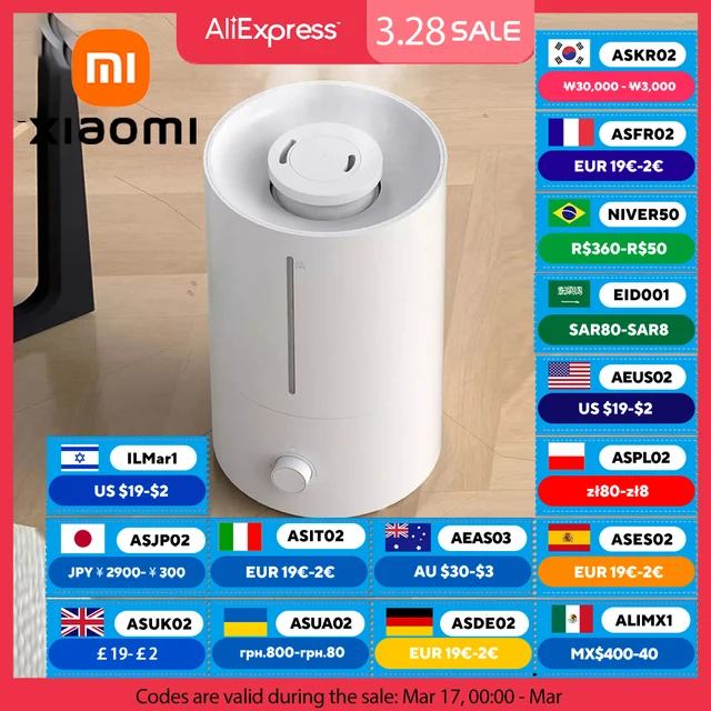 Увлажнитель XIAOMI MIJIA, 2, сверхмощный увлажнитель с прохладным туманом, 4 л, время работы 30 часов, антибактериальный, с ионами серебра, для дома, большой комнаты 1