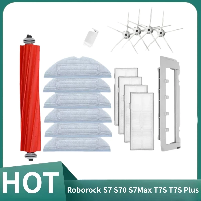 

Replace Your Roborock S7 S70 S75 S7Max T7S T7plus Mop Rag Bag with These Top-Quality Hepa Filter Side Roller Brush Accessories