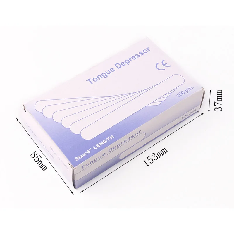 100 pcs/box Disposable Wood Tongue Depressor Spatula Waxing Stick Waxing Hair Removal Wax Wooden Sticks Woman Skin Care Stirrer 6