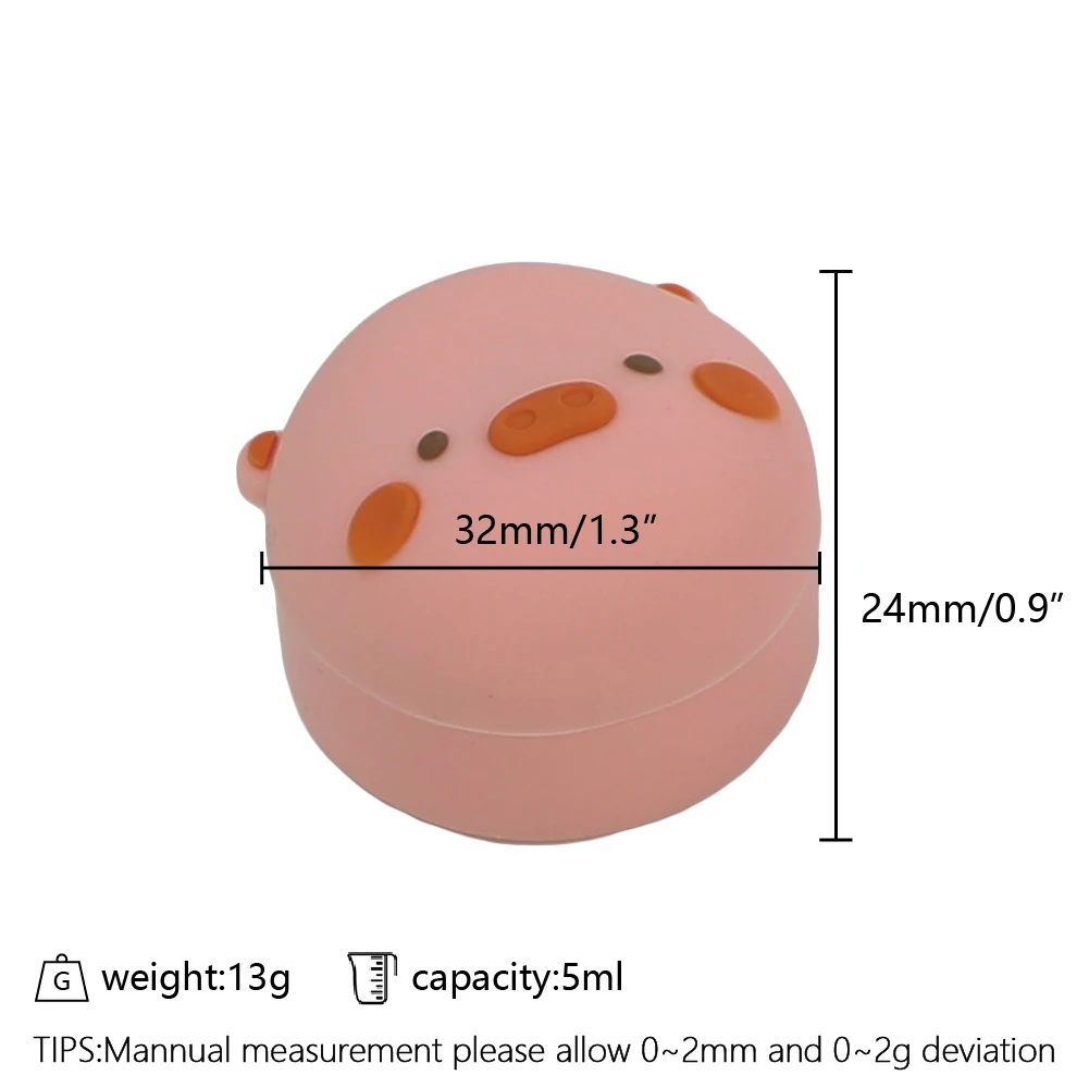 1 PCS Pink Little Pig Wax Container Cosmetic Bottle Sample Empty Bottle for Make Up Girls Gifts Portable Pill Box Dispenser