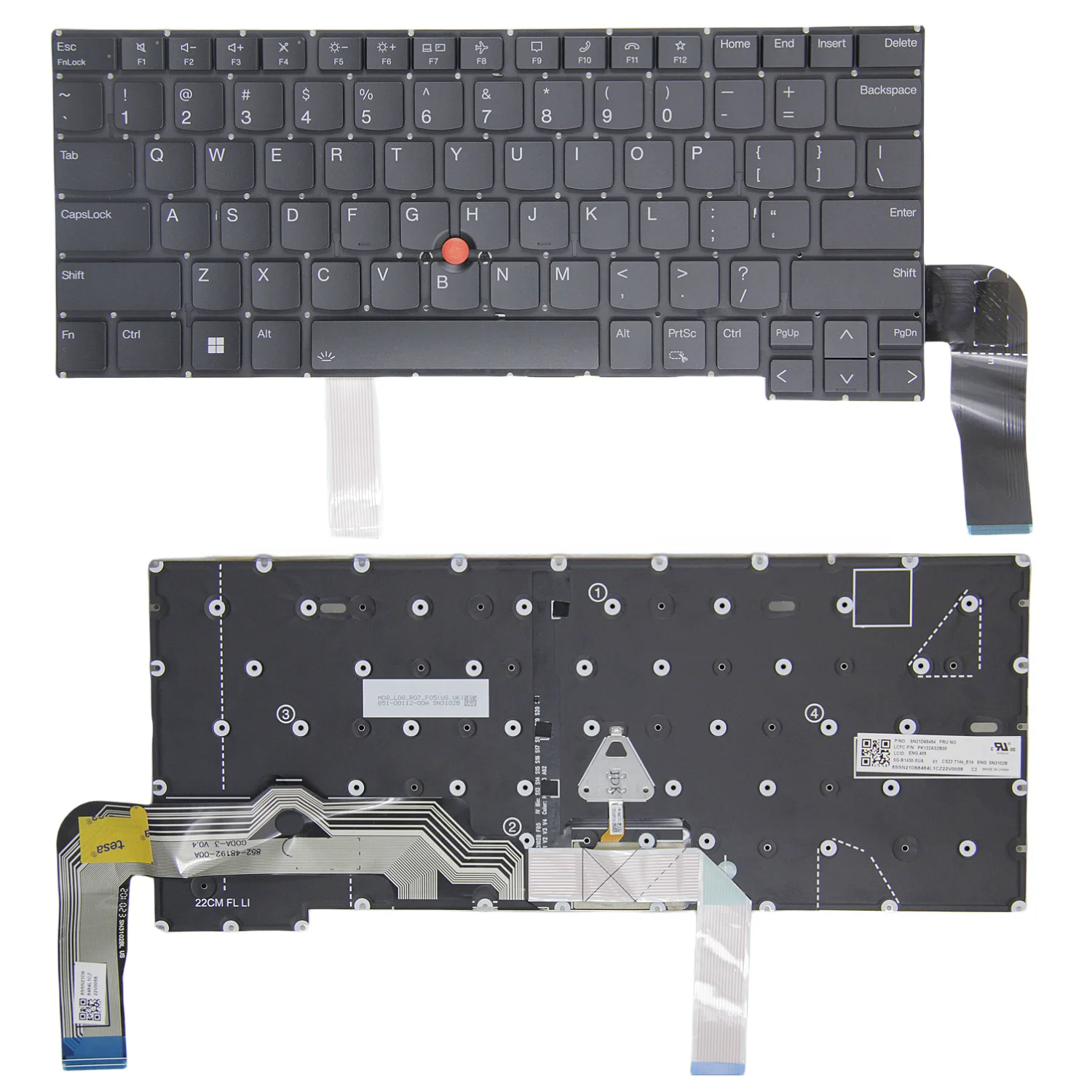 Teclado Portátil Retroiluminado para Lenovo 100 Original Eua Thinkpad T14s Gen3 E14 R14 Gen5 T14p Gen1 Sn21d68484 Pk132as2b00 Novo