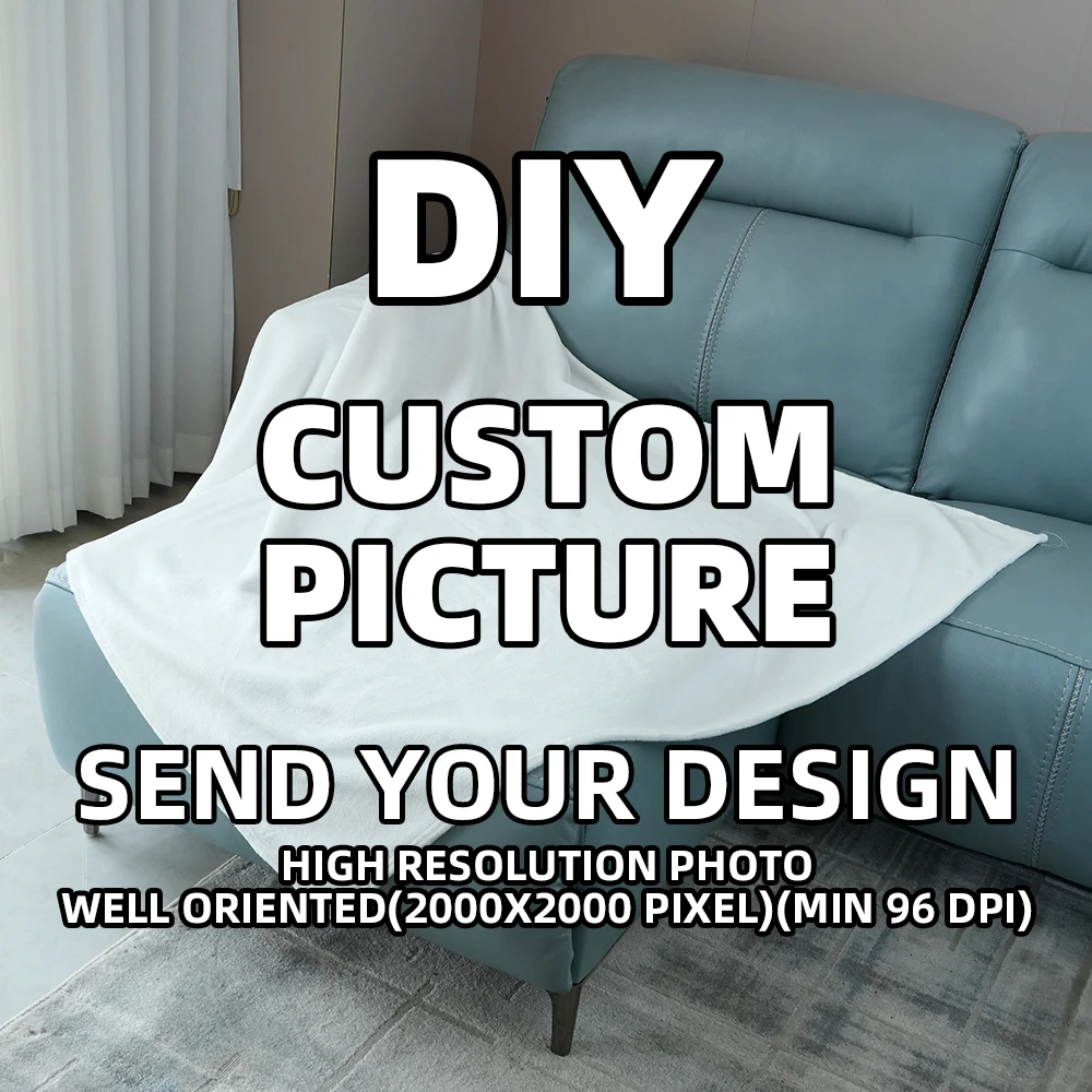 

New DIY Picture Text Blanket Customized Sofa Blanket Personalized Gift for Boyfriend, Dad, Mom, Friends, New Year, Birthday
