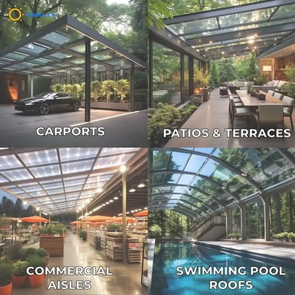 Greenhouse Panels 8mm Twin Wall Polycarbonate Roof Sheets 0.32" Clear Shatterproof UV Protection Shatterproof Insulation Optimal 5