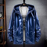 Mens Fashionable Bright Face Pocket Cardigan Zipper Thin Coat Jacket Cool Mens Jackets with Hood Windbreak Winter Overcoat