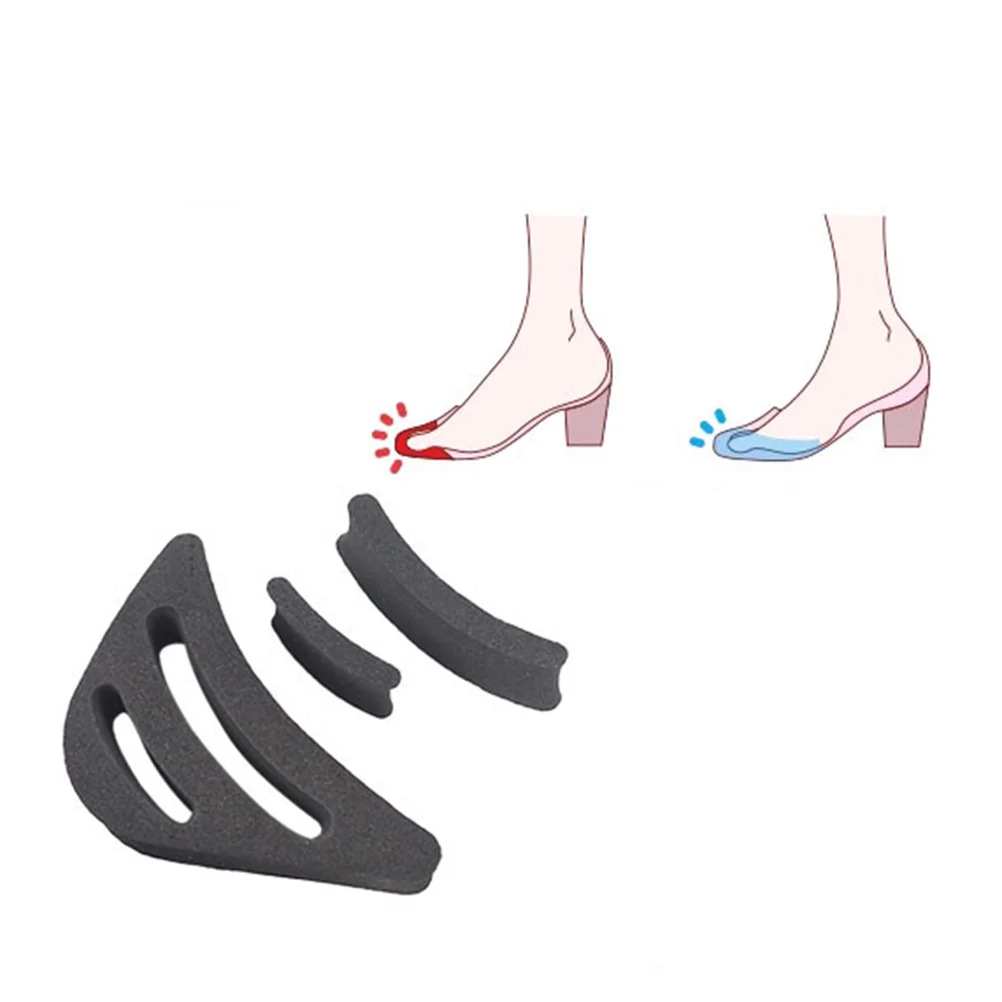 1 Pair of Thickened Sponge Adjustable High-heeled Pad Foot Brace Plug Shoe Filler (Black)