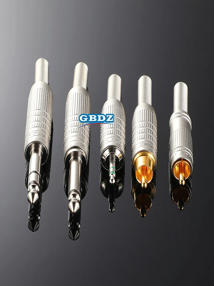 F-09 Vergoldet Schweißen Verdrahtung RCA stecker 6,35 Headset Stecker Stecker Für Gitarre Radio AV Sudio HIFI Video Stecker stecker – Detail 14