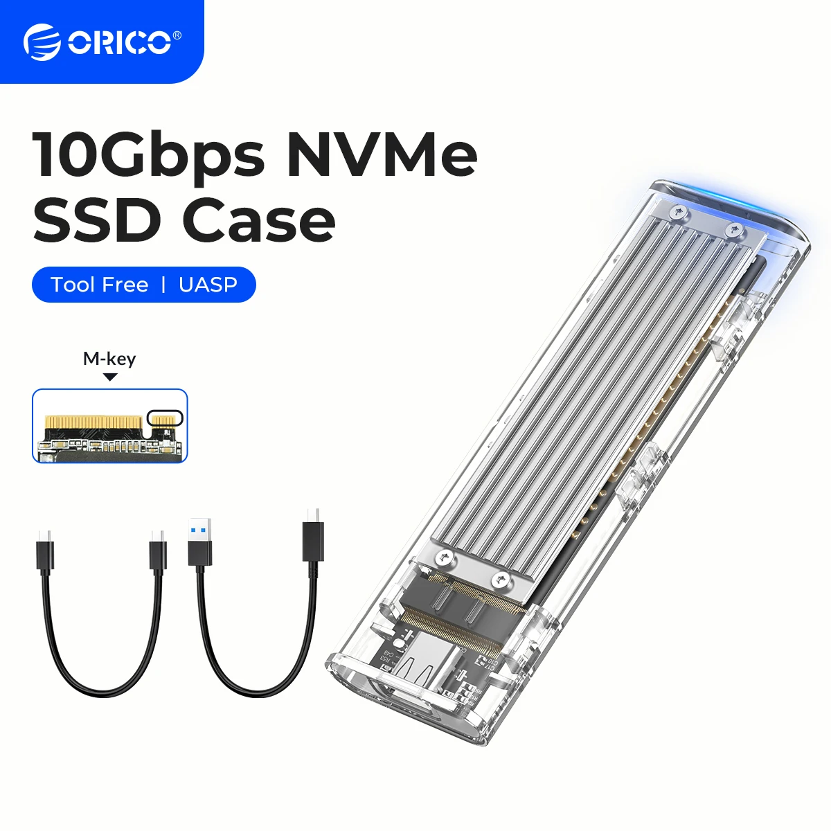 M2 NVMe SSD External Hard Disk Enclosure Box PCI-e to USB3.0 USB-C SSD Case  A3GK