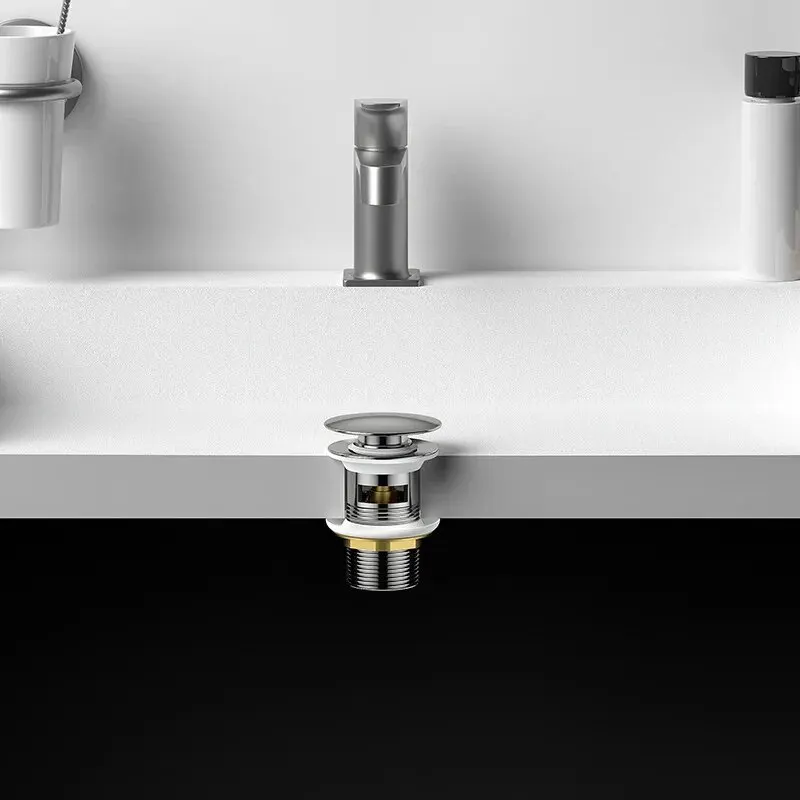 Copper Washbasin Push-Button Drain with Mushroom Head Design