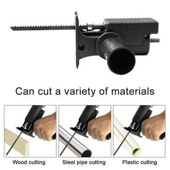 Reciprocating Saw Adapter Electric Drill To Electric Saw for Wood Metal Cutting Tool with Saw Blade for Wood Metal Cutting 4