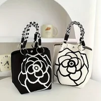 Portable Handbag Large Capaci Knitted Tote Bag for Work Commuting Outings Miscellaneous Items Korean Japanese Sle Handbag