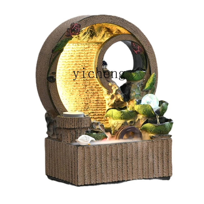 

Yy New Chinese Style round Small Water Curtain Wall Water Screen Landscape Landscape Fengshui Wheel Ornaments