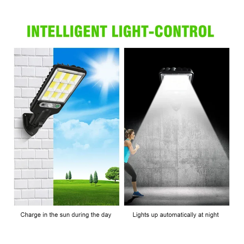 Description Picture 3 of item108COB Solar Street Lights Outdoor Wireless Solar Security Wall Lamp Motion Sensor With 3 Modes For Front Door Garden Porch