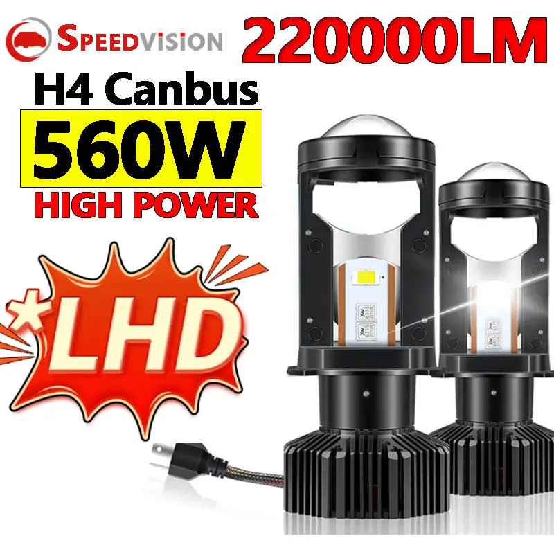 

Bi LED H4 Projector Lens 220000LM Car Bulbs 560W Canbus Auto Motorcycle Turbo Lamps Dual High Low Beam 12V 24V 32V Plug&Play