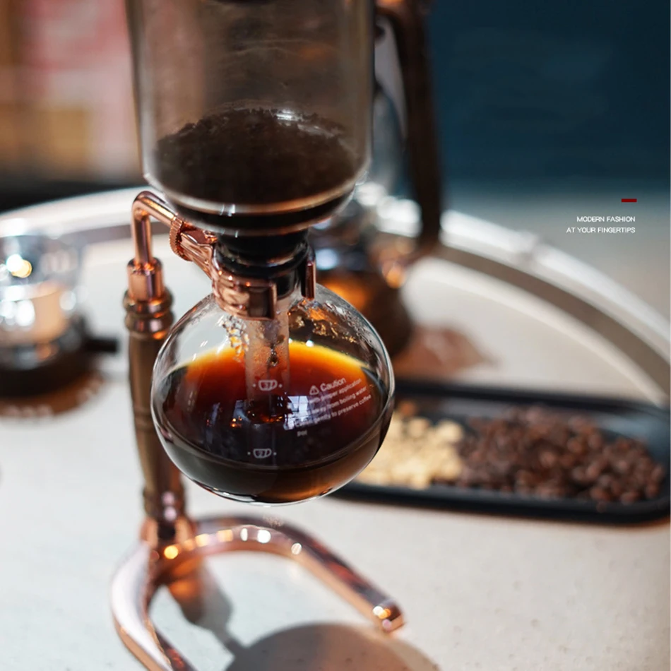 3/5Cups Syphon Pots Coffee Kettle Pot Set Filter Syphon Coffee Maker Tea Siphon Heat-Resistant Household Pot